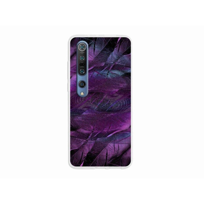 Gelový kryt mmCase na mobil Xiaomi Mi 10 - fialová pírka