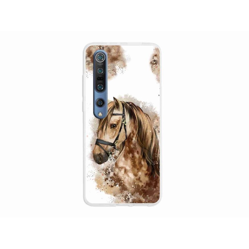 Gelový kryt mmCase na mobil Xiaomi Mi 10 - hnědý kreslený kůň