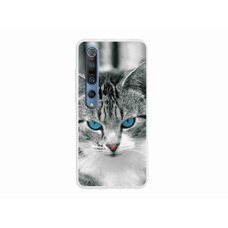 Gelový kryt mmCase na mobil Xiaomi Mi 10 - kočičí pohled 1
