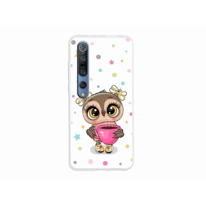 Gelový kryt mmCase na mobil Xiaomi Mi 10 - kreslená sovička