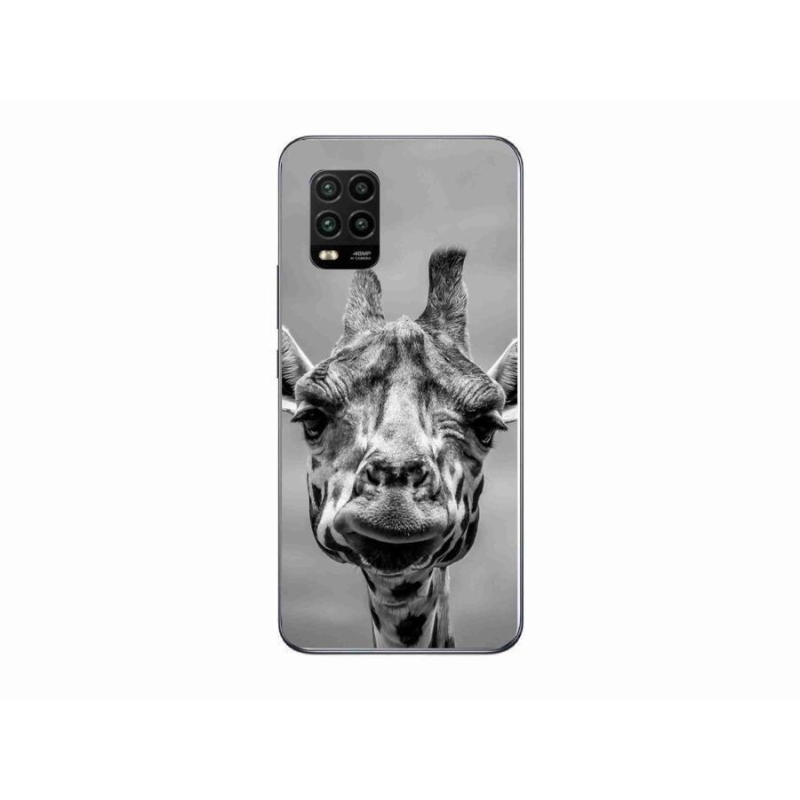Gelový kryt mmCase na mobil Xiaomi Mi 10 Lite - černobílá žirafa