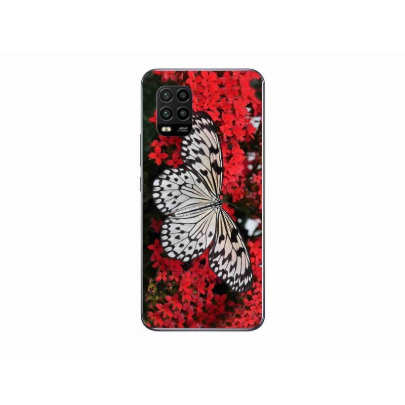 Gelový kryt mmCase na mobil Xiaomi Mi 10 Lite - černobílý motýl 1