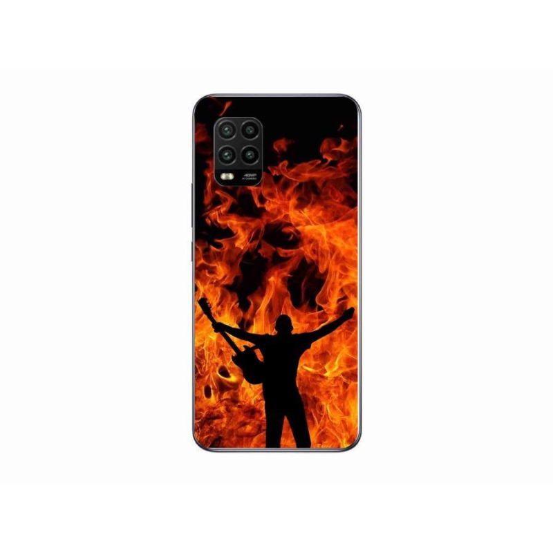 Gelový kryt mmCase na mobil Xiaomi Mi 10 Lite - muzikant a oheň