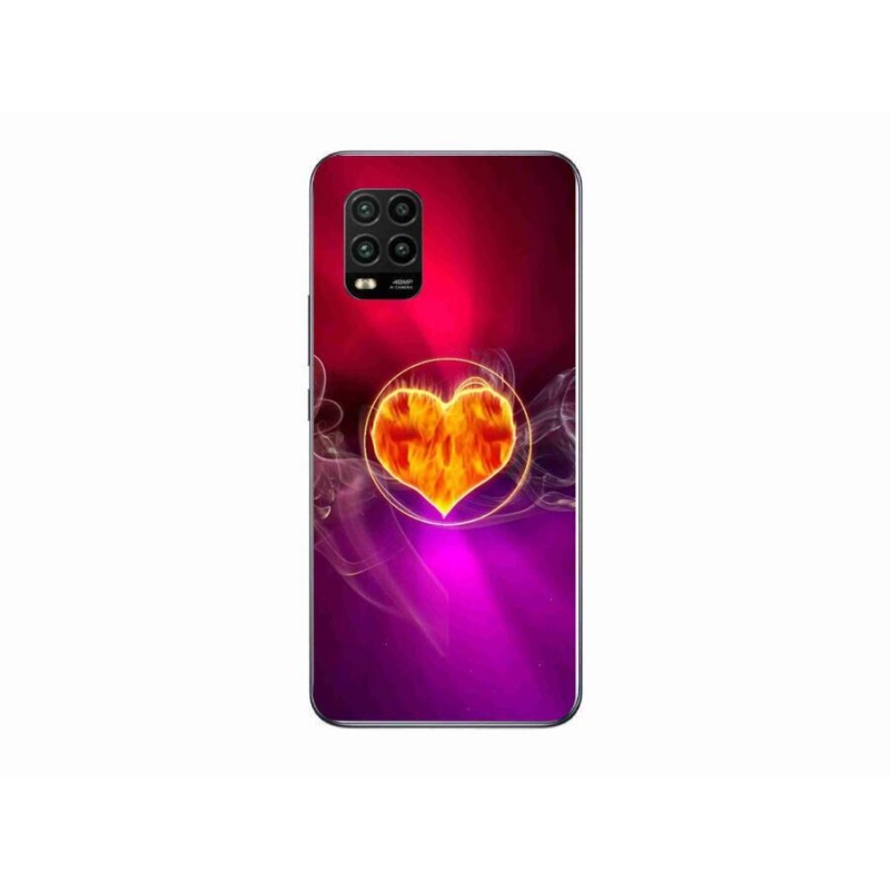 Gelový kryt mmCase na mobil Xiaomi Mi 10 Lite - ohnivé srdce