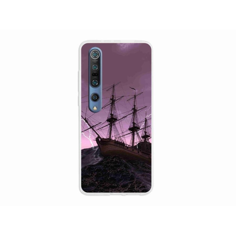 Gelový kryt mmCase na mobil Xiaomi Mi 10 - loď v bouři