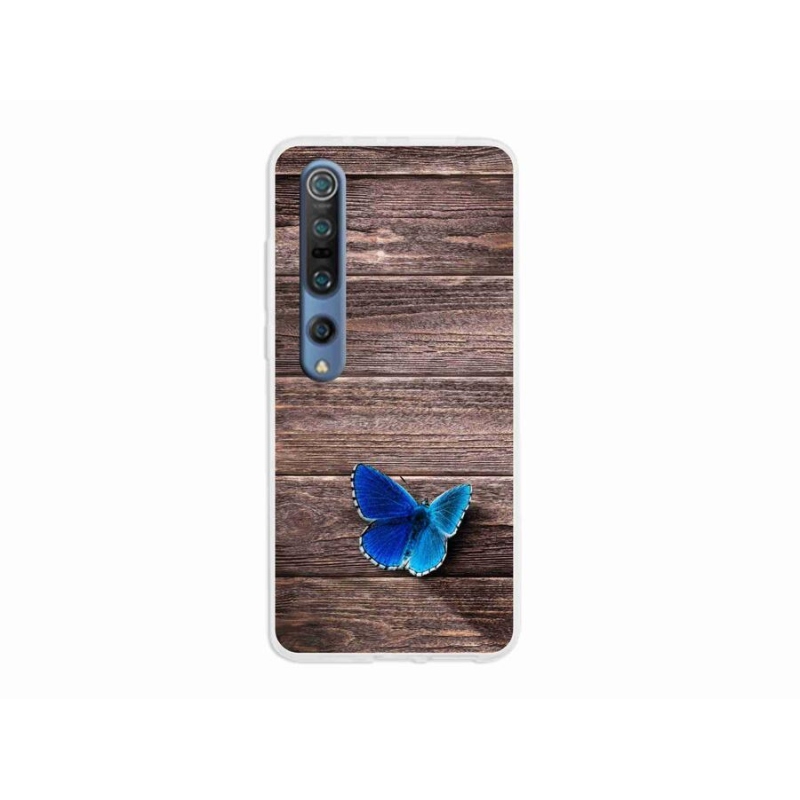 Gelový kryt mmCase na mobil Xiaomi Mi 10 - modrý motýl 1