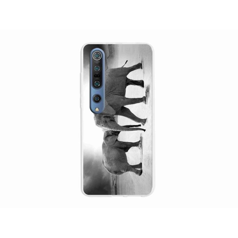 Gelový kryt mmCase na mobil Xiaomi Mi 10 Pro - černobílí sloni