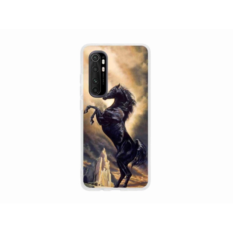 Gelový kryt mmCase na mobil Xiaomi Mi 10 Pro - černý kreslený kůň