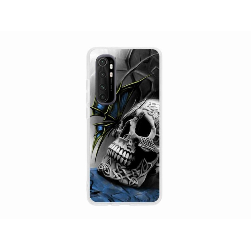 Gelový kryt mmCase na mobil Xiaomi Mi 10 Pro - motýl a lebka