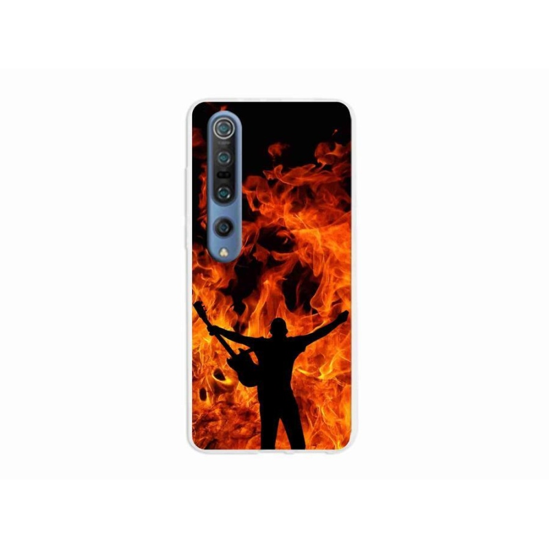 Gelový kryt mmCase na mobil Xiaomi Mi 10 Pro - muzikant a oheň