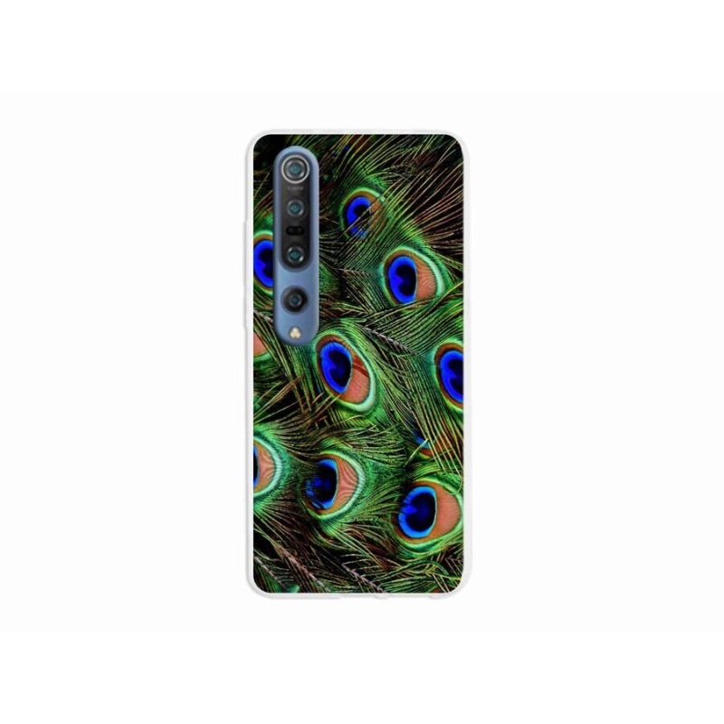Gelový kryt mmCase na mobil Xiaomi Mi 10 Pro - paví peří