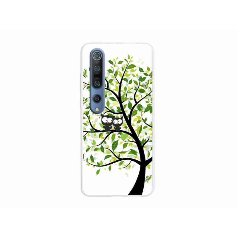 Gelový kryt mmCase na mobil Xiaomi Mi 10 Pro - sovičky na stromě