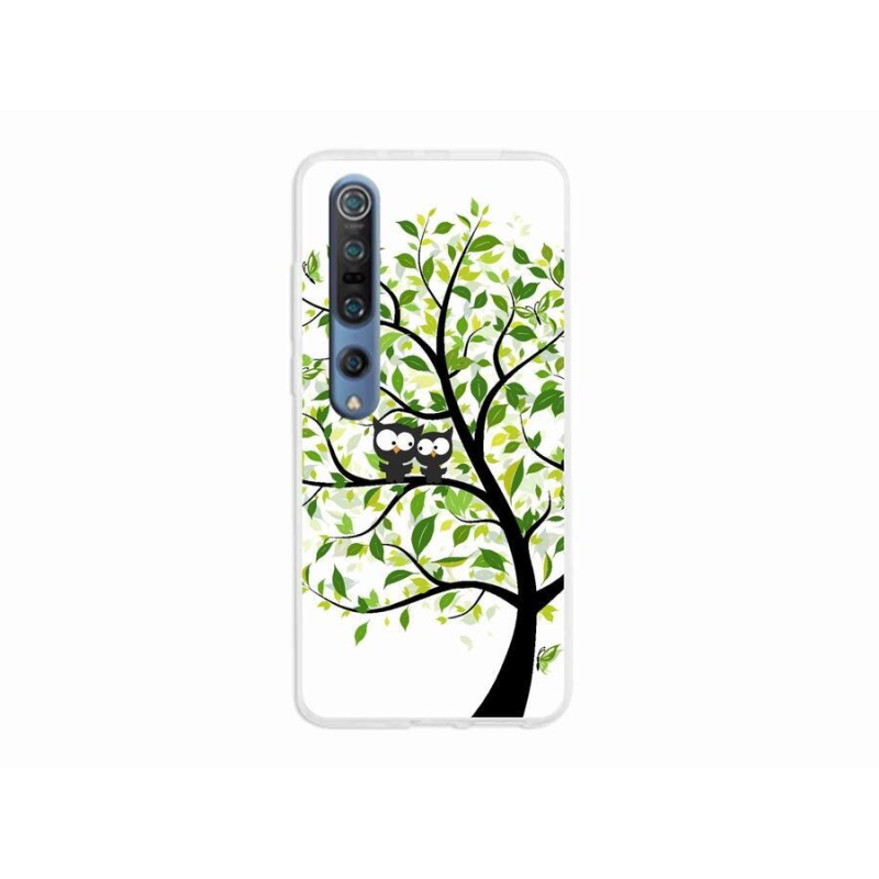 Gelový kryt mmCase na mobil Xiaomi Mi 10 - sovičky na stromě
