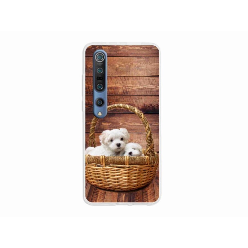 Gelový kryt mmCase na mobil Xiaomi Mi 10 - štěňátka