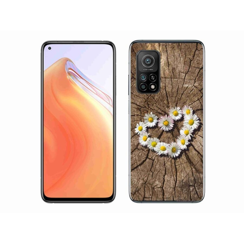 Gelový kryt mmCase na mobil Xiaomi Mi 10T 5G - srdce z kopretin