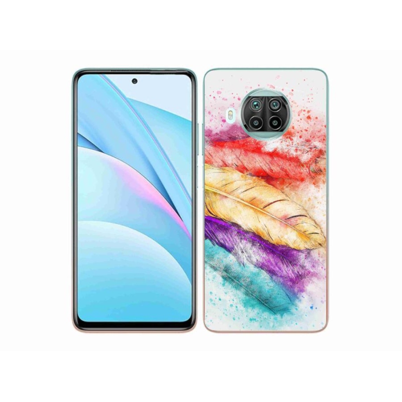 Gelový kryt mmCase na mobil Xiaomi Mi 10T Lite 5G - barevné peří