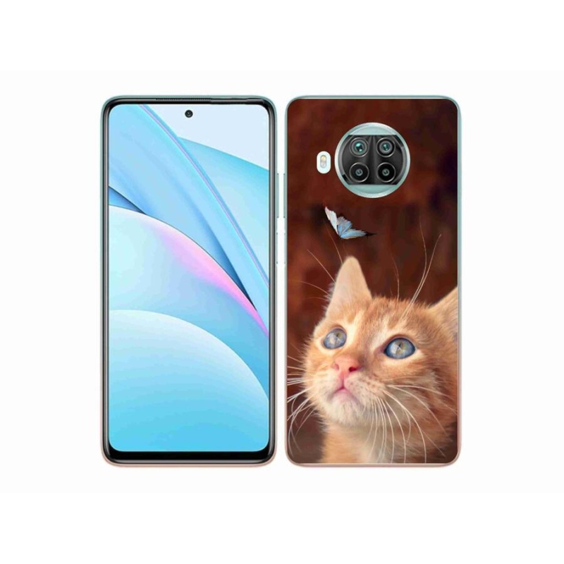 Gelový kryt mmCase na mobil Xiaomi Mi 10T Lite 5G - motýl a kotě