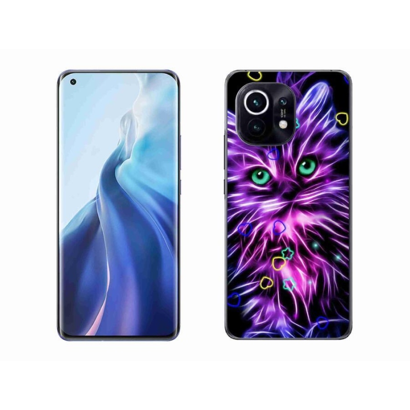 Gelový kryt mmCase na mobil Xiaomi Mi 11 - abstraktní kočka