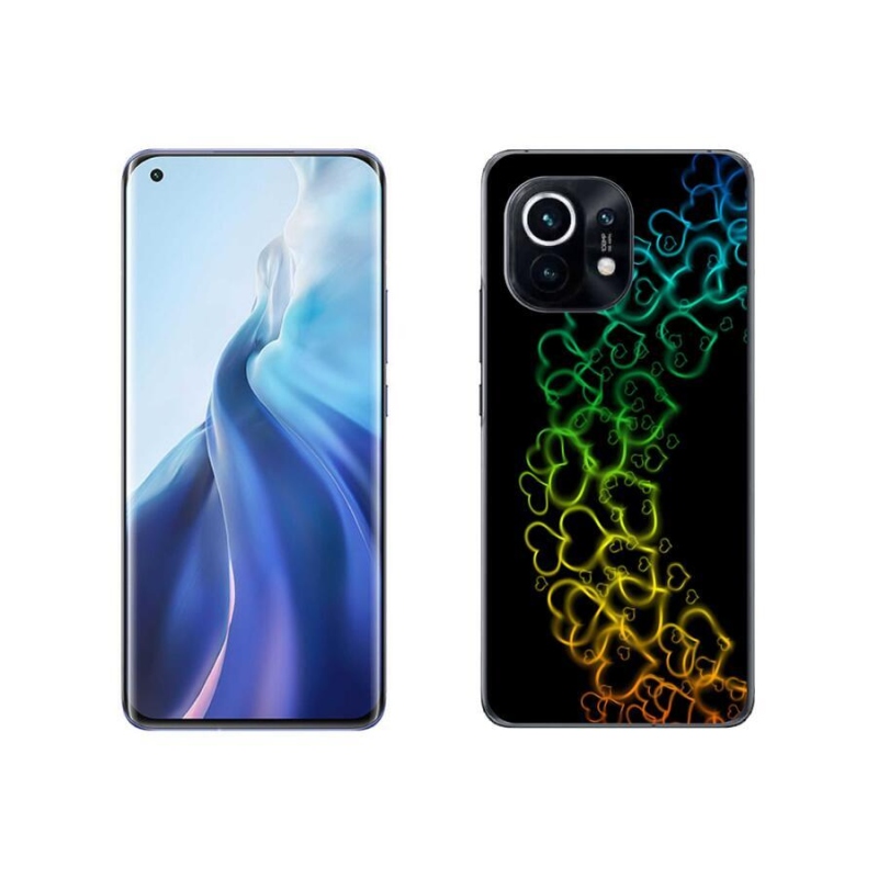 Gelový kryt mmCase na mobil Xiaomi Mi 11 - barevná srdíčka