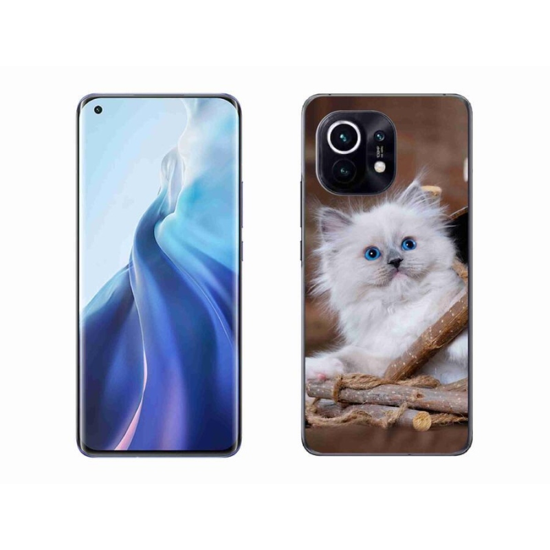 Gelový kryt mmCase na mobil Xiaomi Mi 11 - bílé kotě