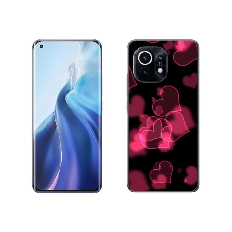 Gelový kryt mmCase na mobil Xiaomi Mi 11 - červená srdíčka