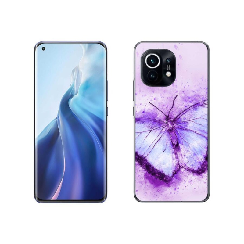 Gelový kryt mmCase na mobil Xiaomi Mi 11 - fialový motýl