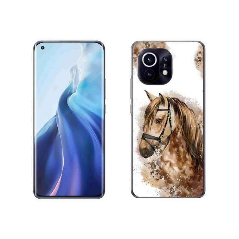 Gelový kryt mmCase na mobil Xiaomi Mi 11 - hnědý kreslený kůň
