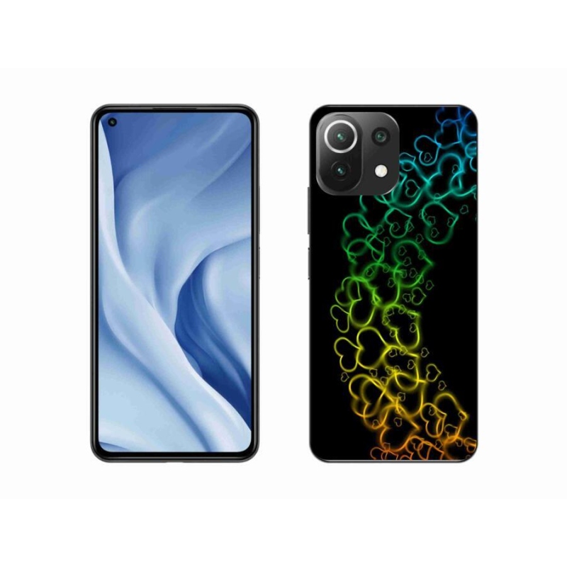 Gelový kryt mmCase na mobil Xiaomi Mi 11 Lite 4G/5G - barevná srdíčka