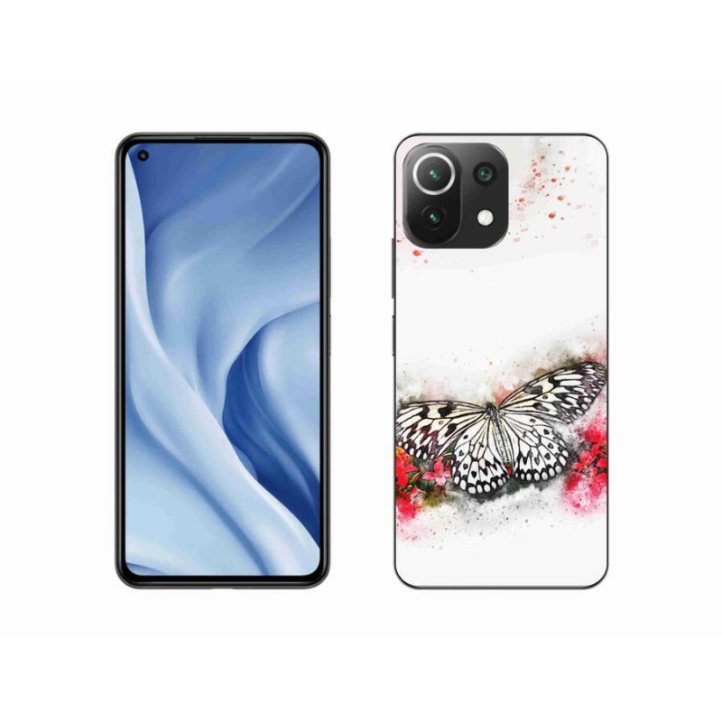 Gelový kryt mmCase na mobil Xiaomi Mi 11 Lite 4G/5G - černobílý motýl
