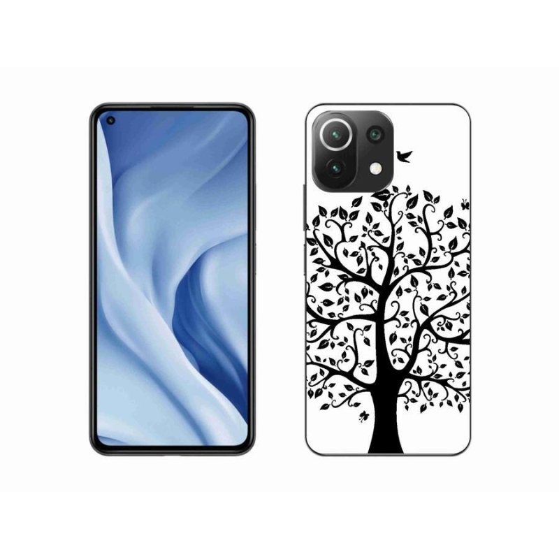 Gelový kryt mmCase na mobil Xiaomi Mi 11 Lite 4G/5G - černobílý strom
