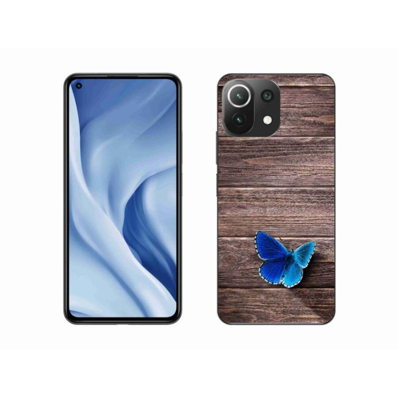 Gelový kryt mmCase na mobil Xiaomi Mi 11 Lite 4G/5G - modrý motýl 1