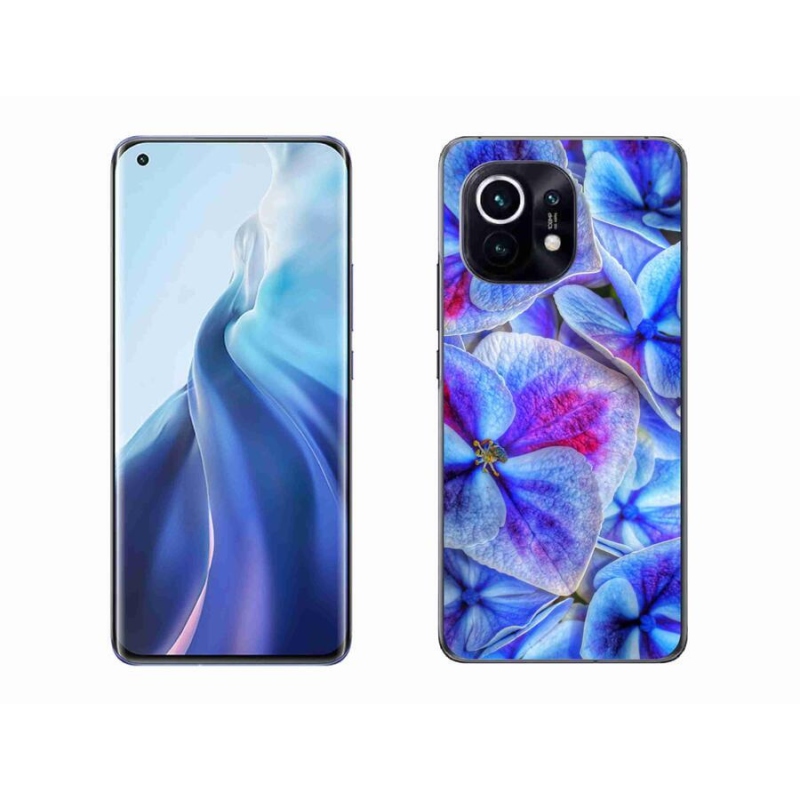 Gelový kryt mmCase na mobil Xiaomi Mi 11 - modré květy 1