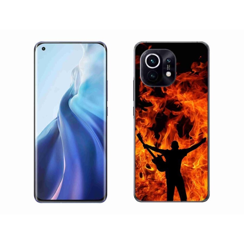 Gelový kryt mmCase na mobil Xiaomi Mi 11 - muzikant a oheň