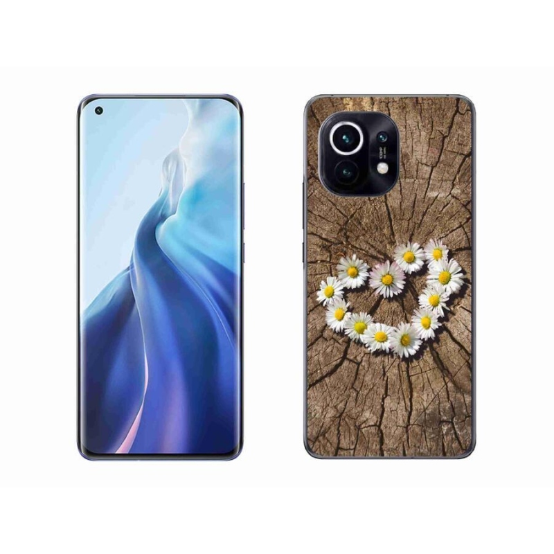 Gelový kryt mmCase na mobil Xiaomi Mi 11 - srdce z kopretin