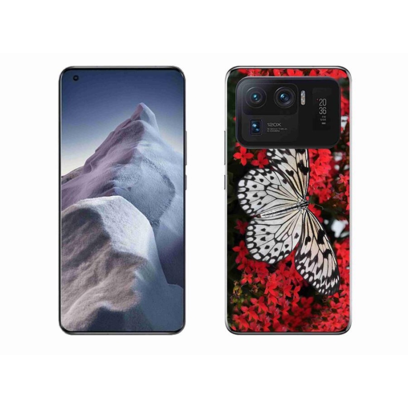 Gelový kryt mmCase na mobil Xiaomi Mi 11 Ultra - černobílý motýl 1