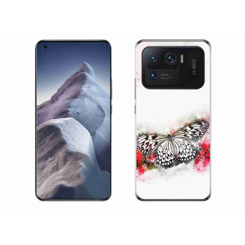 Gelový kryt mmCase na mobil Xiaomi Mi 11 Ultra - černobílý motýl
