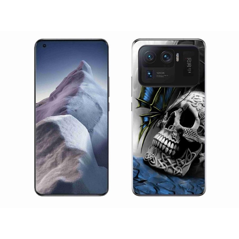 Gelový kryt mmCase na mobil Xiaomi Mi 11 Ultra - motýl a lebka