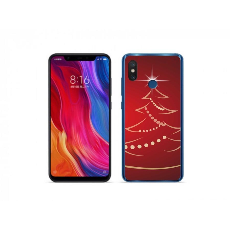 Gelový kryt mmCase na mobil Xiaomi Mi 8 - kreslený vánoční stromek