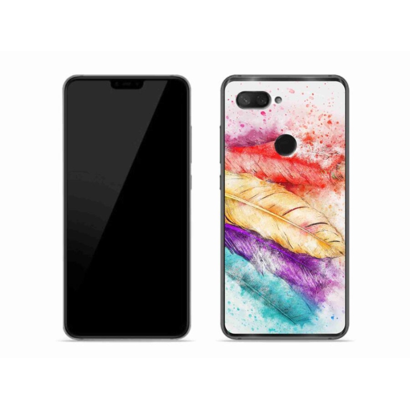 Gelový kryt mmCase na mobil Xiaomi Mi 8 Lite - barevné peří