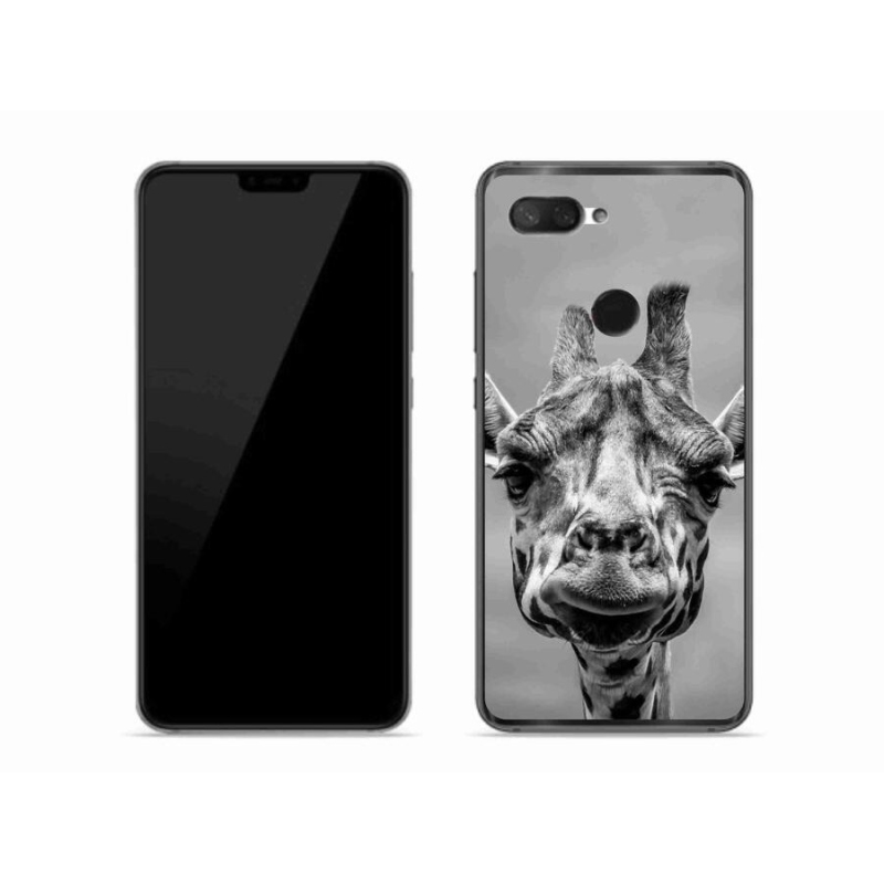 Gelový kryt mmCase na mobil Xiaomi Mi 8 Lite - černobílá žirafa