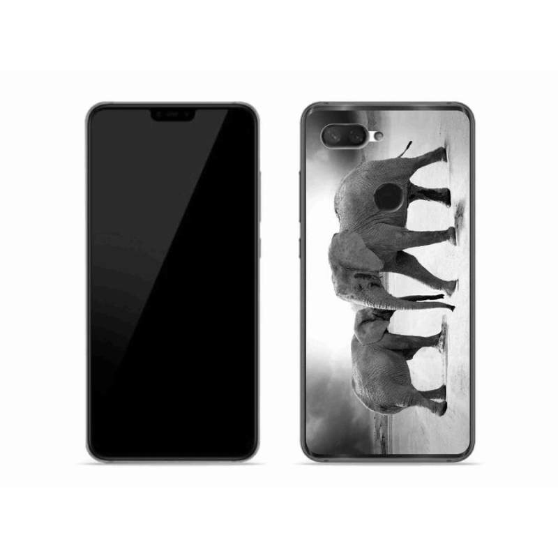 Gelový kryt mmCase na mobil Xiaomi Mi 8 Lite - černobílí sloni
