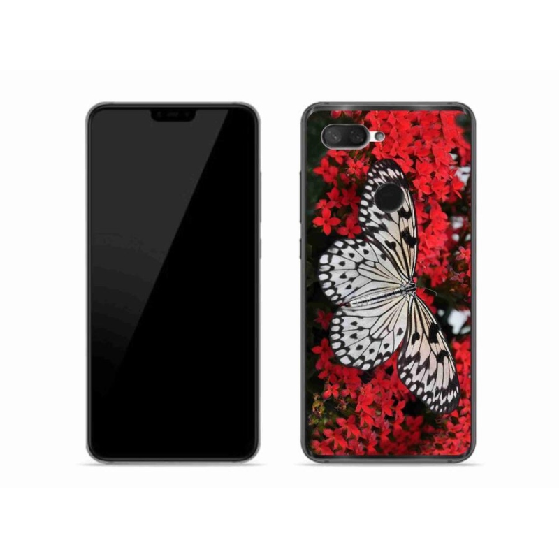 Gelový kryt mmCase na mobil Xiaomi Mi 8 Lite - černobílý motýl 1