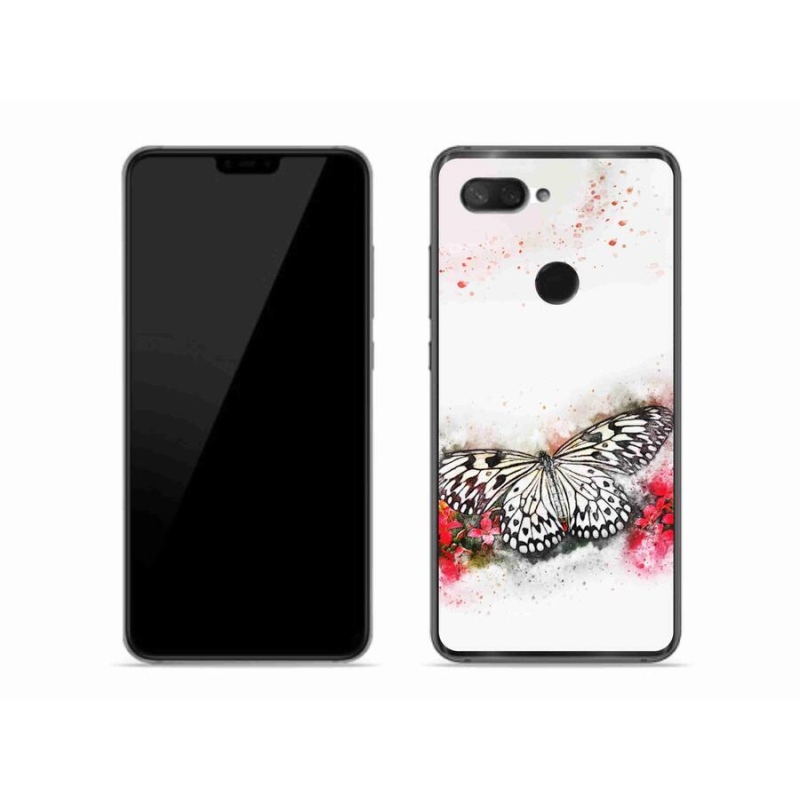 Gelový kryt mmCase na mobil Xiaomi Mi 8 Lite - černobílý motýl