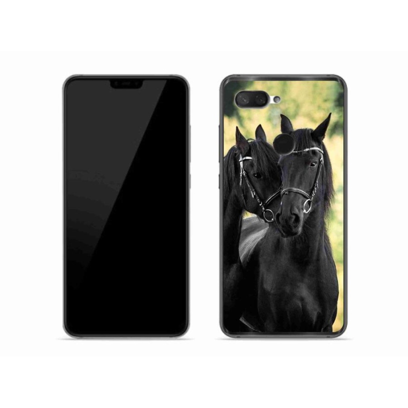 Gelový kryt mmCase na mobil Xiaomi Mi 8 Lite - dva černí koně