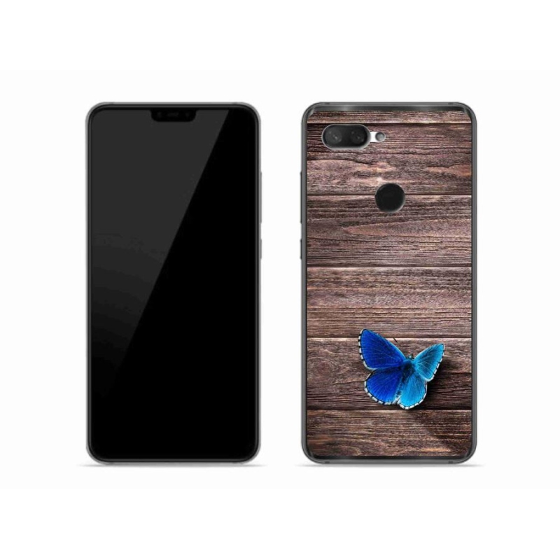 Gelový kryt mmCase na mobil Xiaomi Mi 8 Lite - modrý motýl 1
