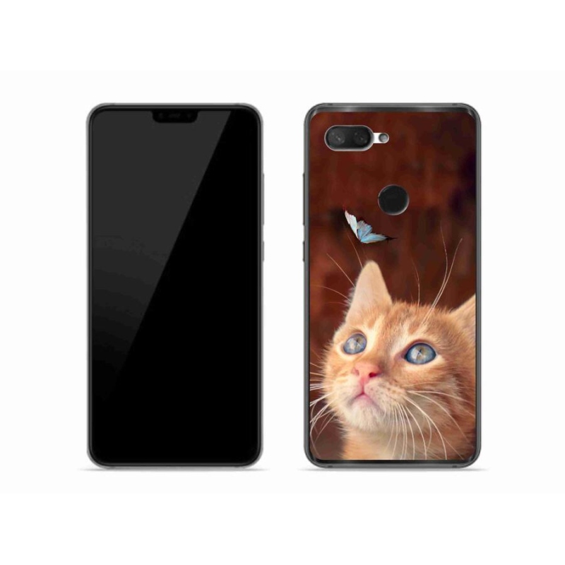 Gelový kryt mmCase na mobil Xiaomi Mi 8 Lite - motýl a kotě