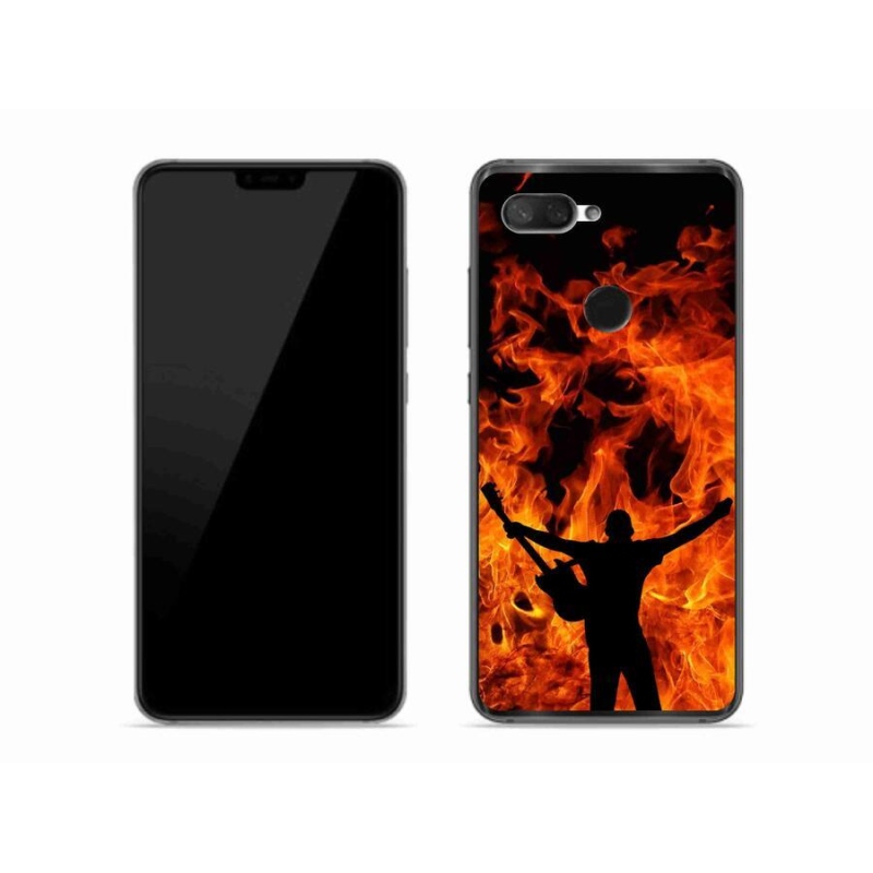 Gelový kryt mmCase na mobil Xiaomi Mi 8 Lite - muzikant a oheň