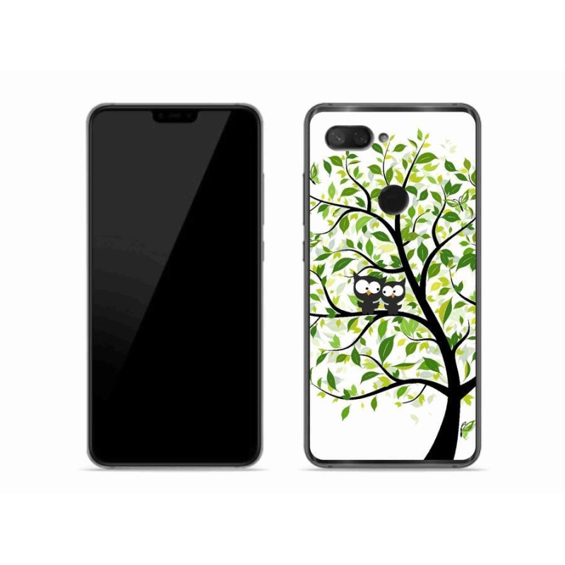 Gelový kryt mmCase na mobil Xiaomi Mi 8 Lite - sovičky na stromě