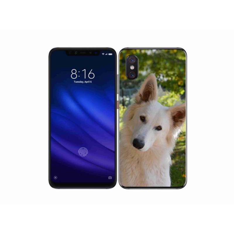 Gelový kryt mmCase na mobil Xiaomi Mi 8 Pro - bílý švýcarský ovčák 1