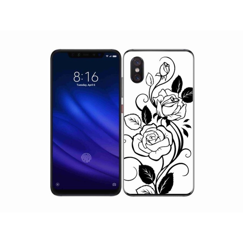 Gelový kryt mmCase na mobil Xiaomi Mi 8 Pro - černobílá růže